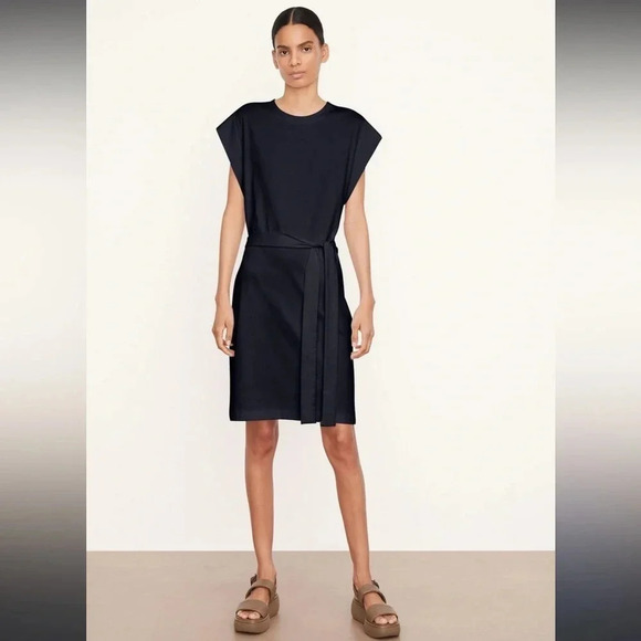 Vince Short Sleeve Tie-Waist Dress NWT Size large - Picture 1 of 10